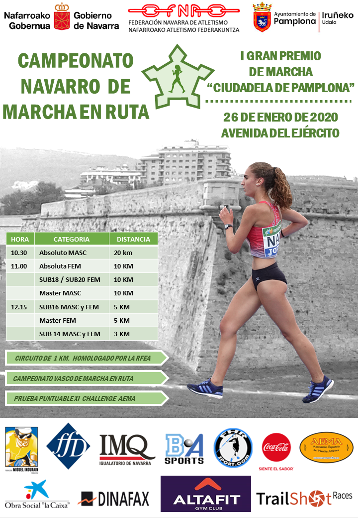 CAMPEONATO NAVARRO Y VASCO DE MARCHA EN RUTA. I GP DE MARCHA CIUDADELA DE PAMPLONA